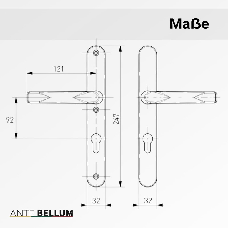 Ante bellum Front Door Handle for Outdoor Doors, Handle Set,