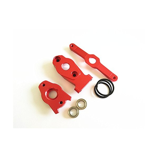 Aluminum Steering Assembly with Bearing Red for Traxxas 1/16 Mini