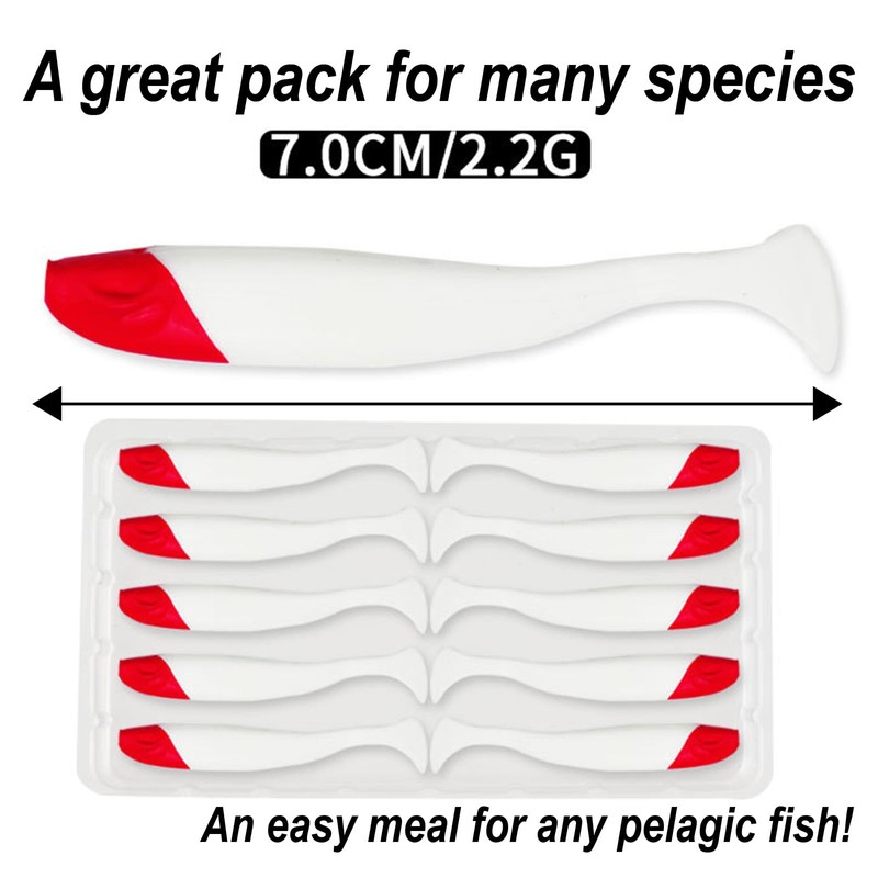 20Pcs Pack Soft Plastic Lures Bait Great for Sinker Hook
