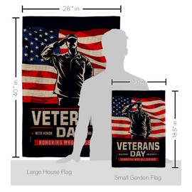 Breeze Decor Honor Burlap Garden House Flag-Kit Armed Forces Day All Branches Support United State American Military Veteran Decoration Banner Small Yard Gift Double-Sided, Made in USA
