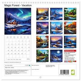 Magic Forest - Vacation (Wall Calendar 2026 12" x 24" / 30 x 60 cm (open)) CALVENDO 12 Month Wall Calendar