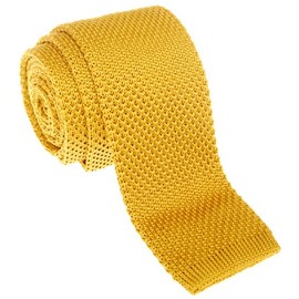 Retreez Vintage Smart Casual Men's 2" Skinny Knit Tie - Gold