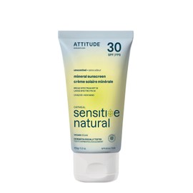 ATTITUDE SPF 30 Mineral Sunscreen Sensitive Skin EWG Verified Non Nano Zinc Oxide 5.2 oz