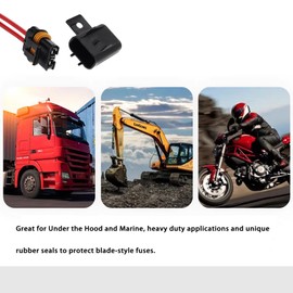 6PCS Waterproof Inline Fuse Holder 12AWG ATC/ATO Blade Fuse Box with Cover - Heavy Duty 1A-40A for 12V/24V Automotive, Marine, RV (20A 30A 40A Compatible)