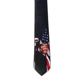 ASVP Shop Patriotic Novelty Necktie for Men – American Flag Tie with Red Cap Figure – Fun Political Accessory, 3 Styles (Victory Pose on Stage)
