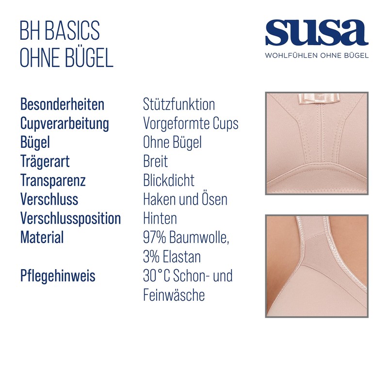 SUSA Women's Damen Entlastungs-BH ohne Bügel Topsy Wireless Bra, Brown