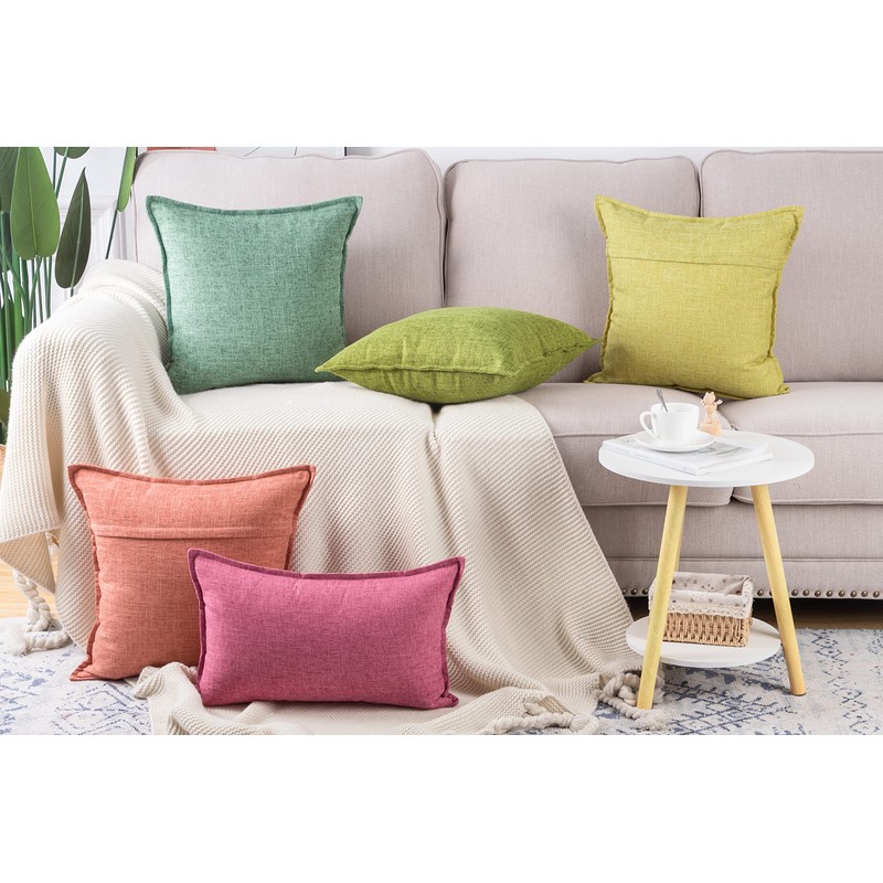 Madizz Set of 2 Linen Cushion Covers 24x24 inch, 60x60