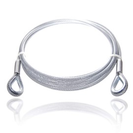 Drahtseile24 Steel Cable Coated with Thimbles, Wire Rope Coated with Thimble - Loop Cable, Steel Cable, Safety Cable, Thickness: 8 mm (6 to 8), Length: 5 m