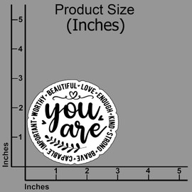 (3pcs) I Am Strong Kind Worthy Enough Loved Flower Sticker Inspirational Quotes Christian Jesus Bible Verse Vinyl Decal Gifts Stickers for Tumbler Laptop Kindle Water Bottles Book Phone Size 3"