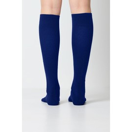 Cherokee Unisex Knee High Compression Socks 15–20 mmHg, Arch Support, Moisture-Wicking, 1 Pair - LXSUPPORT, Medium/Large, Navy