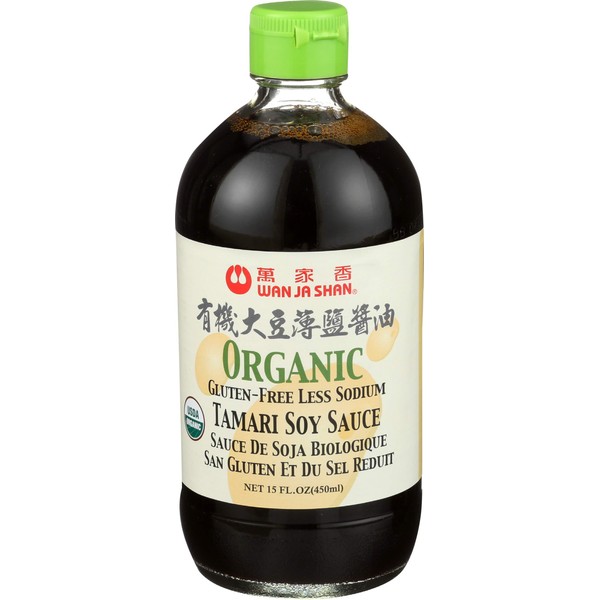Wan Ja Shan, Sauce Soy Tamari Less Sodium organic, 15 Ounce