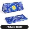 NPOOYI Sunglasses Case, Foldable Glasses Case, Magnetic PU Leather Hard
