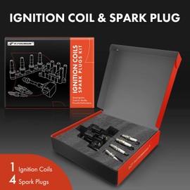 A-Premium 1x Ignition Coil Pack and 4x Iridium Spark Plugs Compatible with Mazda Miata 1999-2000, 1.8L, Replace# BP4W1810X, BP4W1810XA