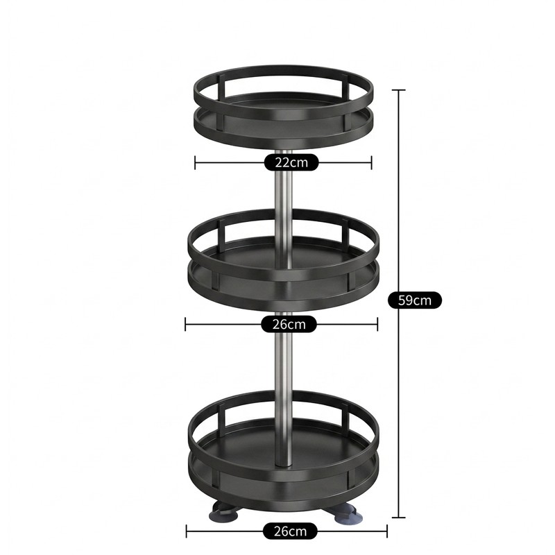 360° Rotating Spice Rack Organizer, Non-Slip Kitchen Turntable for Countertop,
