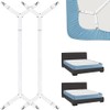 TRIXES White Corner Bed Sheet Clips x2 - Suspender Style