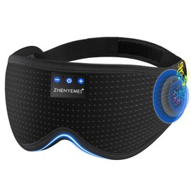 Bluetooth Sleep Headphones Sleep Mask | Breathable Eye Mask for Sleeping | 16hrs Playingtime | Light Blocking Eye Mask |Wireless Music Eye Mask | Best for Sleeper | Travel |Black