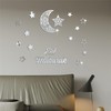 MACGIKMIRO 18 Pcs Moon and Stars Acrylic Wall Stickers Removable
