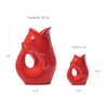 Gurgle Pot Fish Pitcher- Set of 2, Bright Red, French