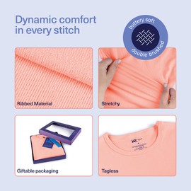 Thermal Underwear for Kids Thermals Top & Bottom Set Girls Thermal Underwear Set Kids Long Underwear Base Layer Kids Pajamas (Dusty Pink - 12-18M)