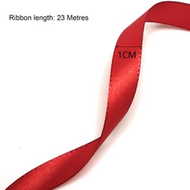 Olakin 1cm * 22m Satin Ribbon, Ribbon, Tying Gift Ribbon for Gift Wrapping Ornaments Party Favor (Red)