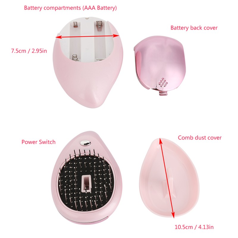 Portable Electric Ionic Scalp Massaging Caring Brush Vibration Massage Comb