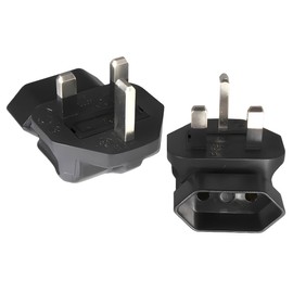 DINIC Travel Plug UK to Earthing Socket Mains Adaptor 2 Pin UK Angled