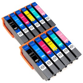 ESMOnline 12 Compatible XL Printer Cartridges (6 Colours) to Replace Epson 24 (T0242 and T0243) to Epson Expression Photo XP 970 960 950 860 850 760 750 55