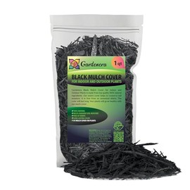 Gardenera Premium Black Mulch Cover - Enhance Your Landscape with Vibrant Color and Nutrient-Rich Benefits - 1 Quart