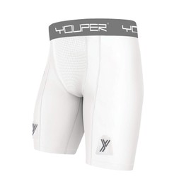 Youper Compression Hockey Shorts with Cup Pocket & Velcro, Youth & Adult Sizes