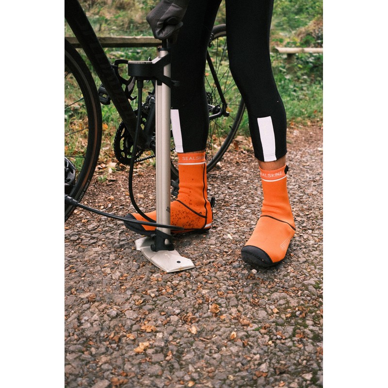SEALSKINZ Hempton, unisex Shoe cover, Naranja.,