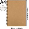 Cemiplus 2 Pack A4 Grid Spiral Notebook, Kraft Cover 5mm
