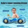 Baby Inflatable Pool Float with Canopy Car Shaped Baby Swim