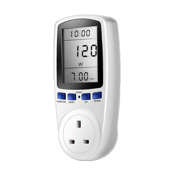 Electricity Usage Monitor, Electricity Power Consumption Meter Energy Monitor Timer Plug Watt kwh Analyzer Plug-in with LCD Display for Home Hotel