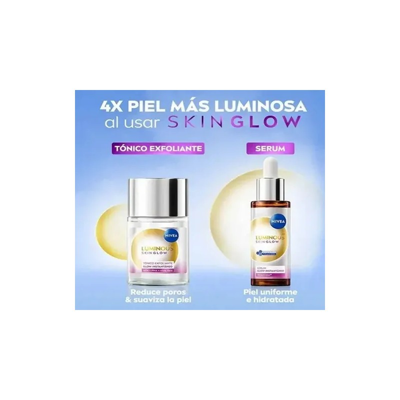 Nivea Luminous Efecto Glow Tonico 100ml + Serum Facial 30