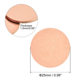 MECCANIXITY Stamping Blank Copper Round DIY Tags, 25mm/1" for Craft Decoration, Pack of 8