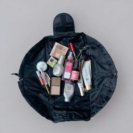 Black travel cosmetic drawstring pouch, lucky pouch / 여행용 화장품 복조리 파우치 블랙 복조리파우치 복주머니파우치