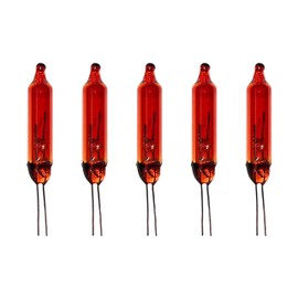 612 Vermont 2.5V Amber Orange Mini Christmas Replacement Bulbs for Christmas Trees and Incandescent String Lights, Pinched Base, 50 Count (0.50 Watt, 200 mA)