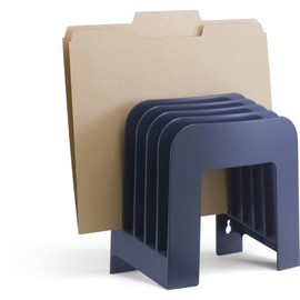 Officemate Verticalmate Cubicle File Sorter, 5 Compartments, Charcoal, 7.875 x 4.43 x 8 inches (29252)