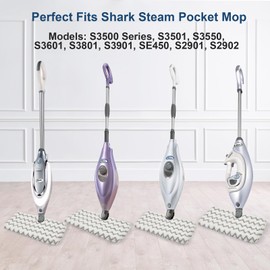 Wisorder 6 Pack S3501 Steam Pocket Mop Replacement Pads Refills for Shark S3501 S3550 S3601 S3801CO S3901 SE450 S3601D S3901D S2901 S2902 Steam Pocket Mop, Microfiber Reusable