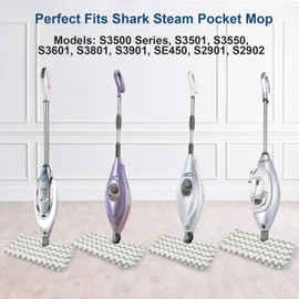 Wisorder 6 Pack S3501 Steam Pocket Mop Replacement Pads Refills for Shark S3501 S3550 S3601 S3801CO S3901 SE450 S3601D S3901D S2901 S2902 Steam Pocket Mop, Microfiber Reusable
