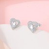 HUIPOJUE Heart Stud Earrings Sterling Silver with Cubic Zirconia, Fashions