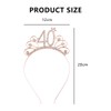 JAMAKALA 40th Birthday Hairbands, Rose Gold Birthday Headbands, Birthday Crowns,
