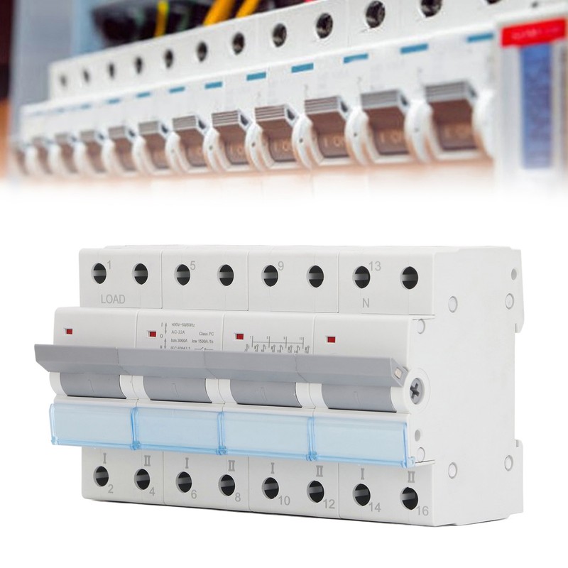 400VAC Dual Power Manual Transfer Switch DIN Rail Mount Single