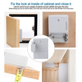 MOUMOUTEN Digital Lock, Electronic Cabinet Lock Without Hole Smart NFC Drawer Locks Set for Wooden Cabinet Cupboard Pantry Furniture