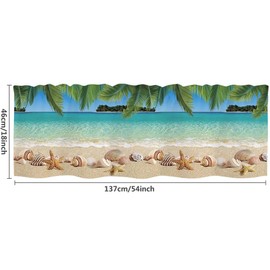 Coastal Valances Curtains for Windows,Summer Starfish Beach Curtains Valances for Windows Light Filtering,Rod Pocket Nautical Valances Decor Valances for Bathroom Kitchen Bedroom Cafe 54"x18"