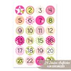 Papierdrachen 24 Adventskalender Zahlenaufkleber - Nr 14 - Sticker 4cm