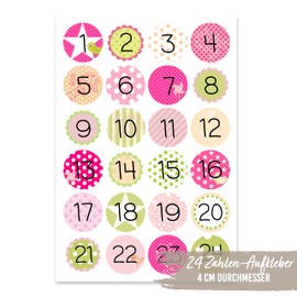 Papierdrachen 24 Adventskalender Zahlenaufkleber - Nr 14 - Sticker 4cm - zum Basteln und Dekorieren