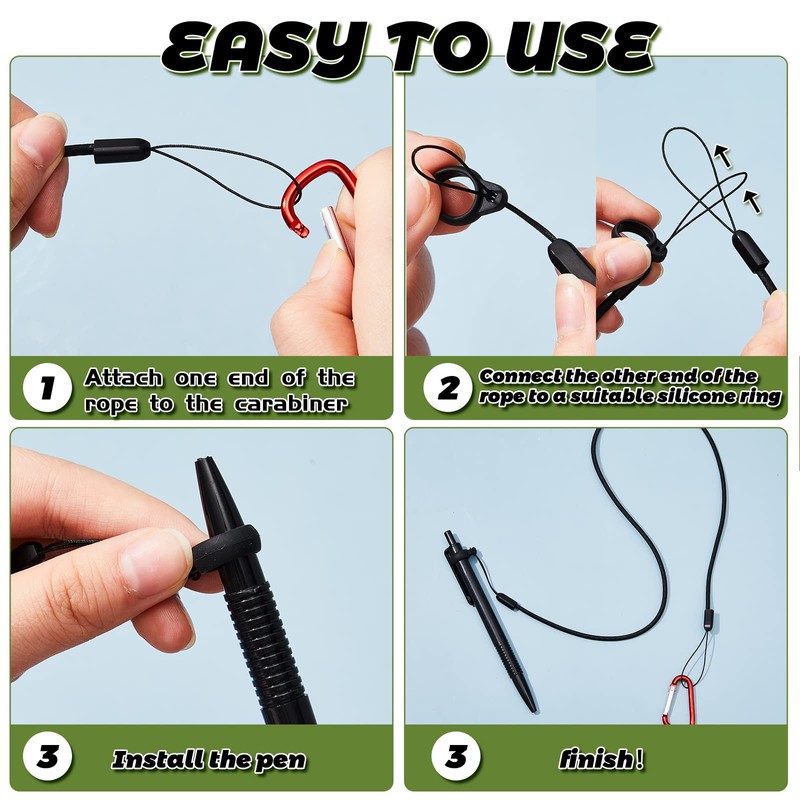 Lewtemi 10 Sets 24 Inch Pen Leash Pen Silicone Lanyard
