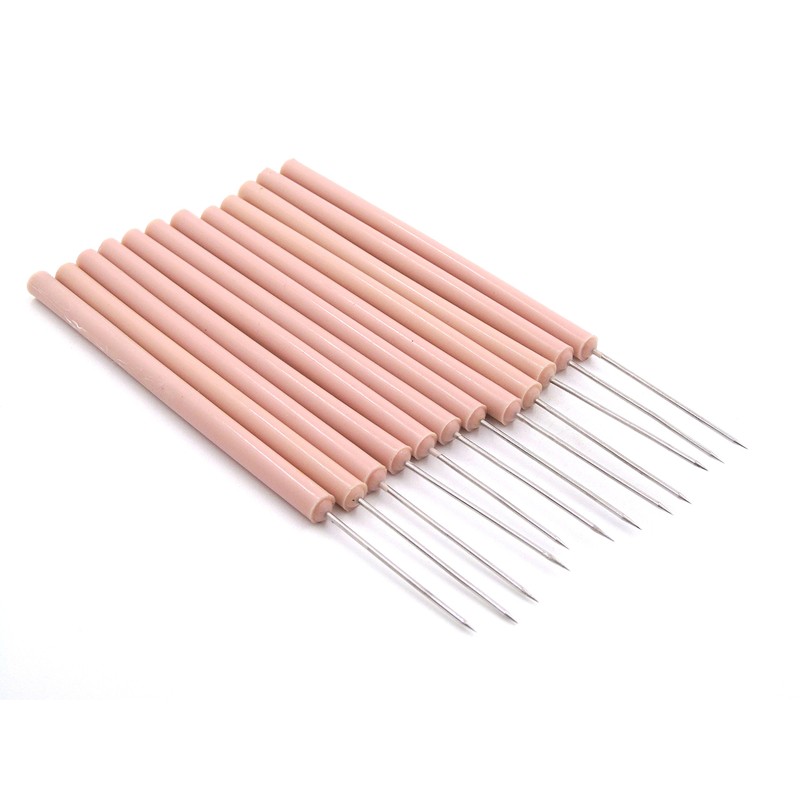 PACK OF 12 DISSECTING DISSECTION TEASING NEEDLE STRAIGHT WITH PLASTIC