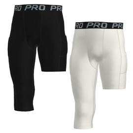 LANBAOSI - Mallas de compresión para niños con una pierna, Negro+Blanco (Largo derecho), Small
